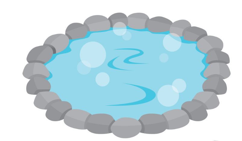 illustration of hot spring water