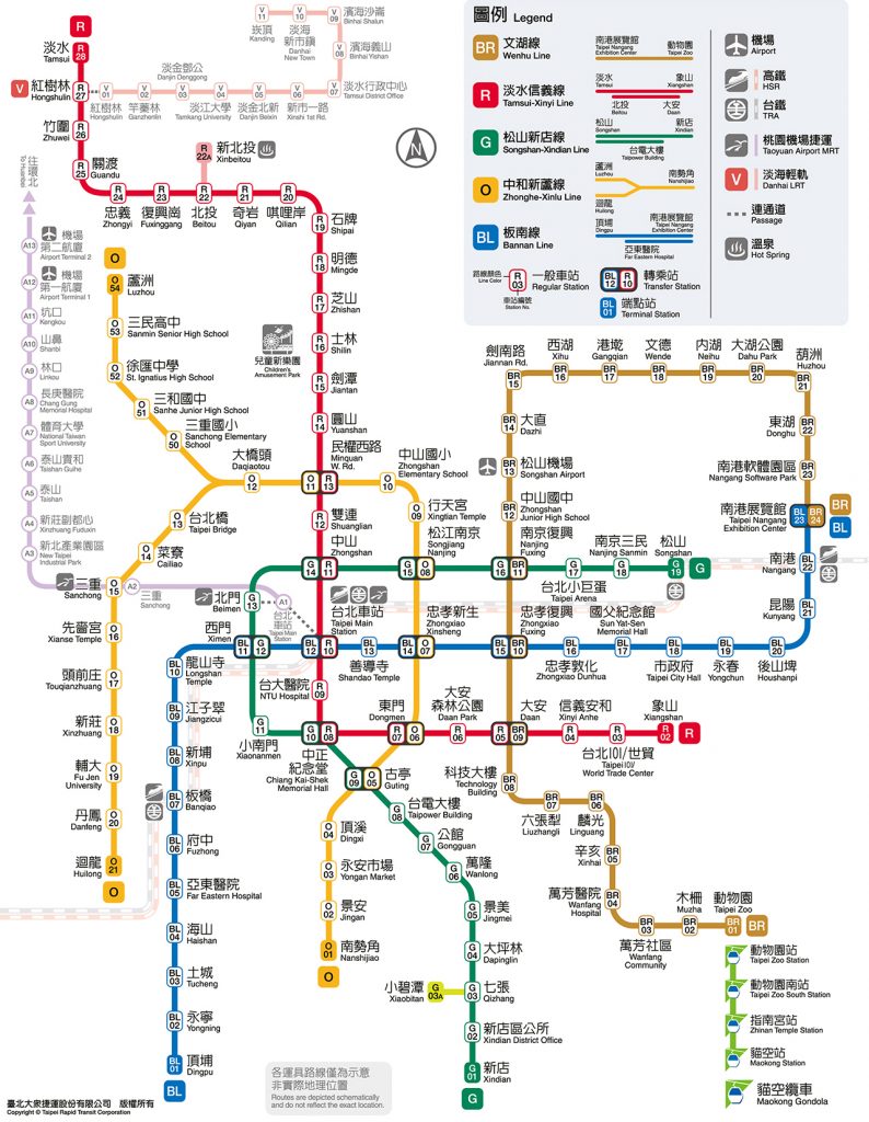 map of taipei mrt