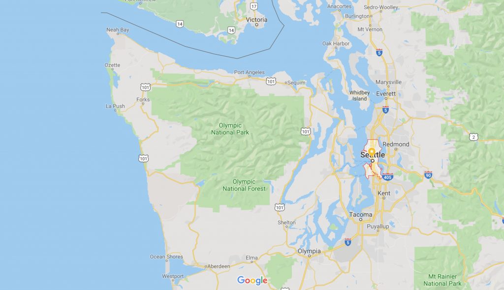 Geographic Location of Seattle on Google Maps