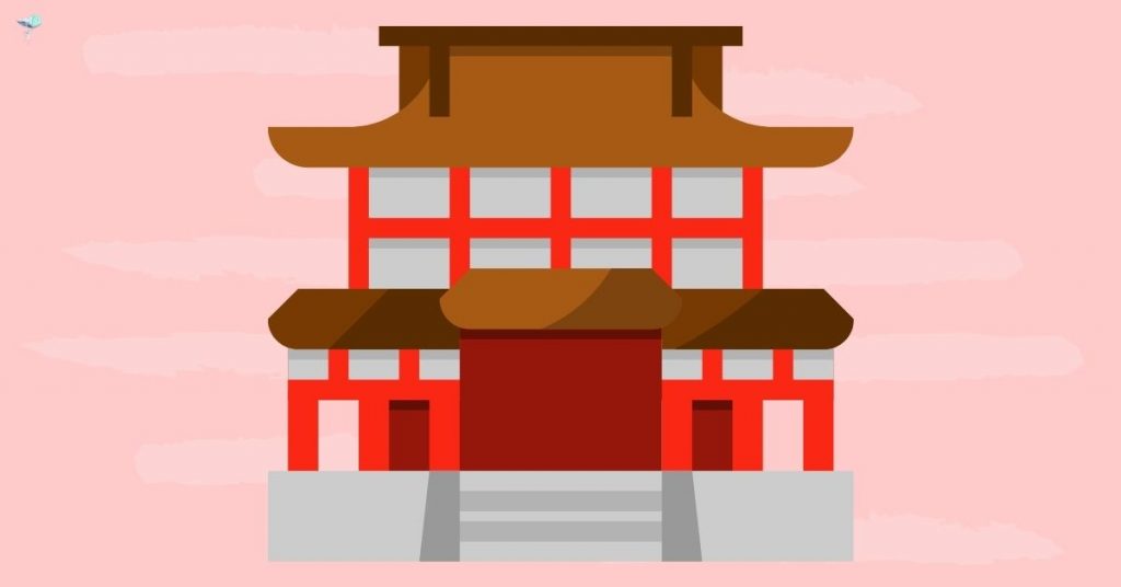 illustration of a shrine in japan