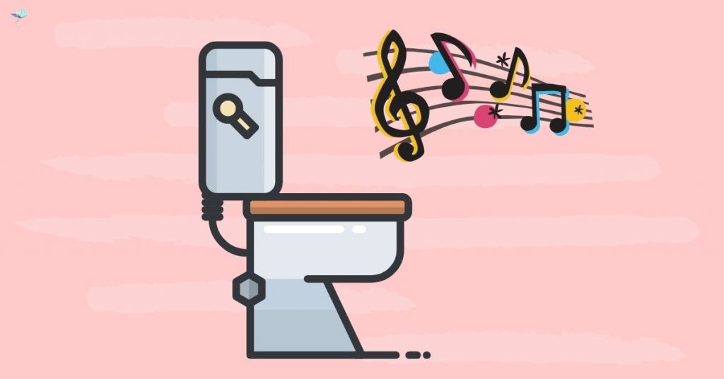 illustration of a musical toilet