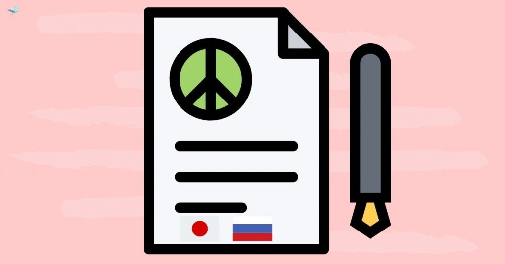 illustration of a peace treaty between japan and russia