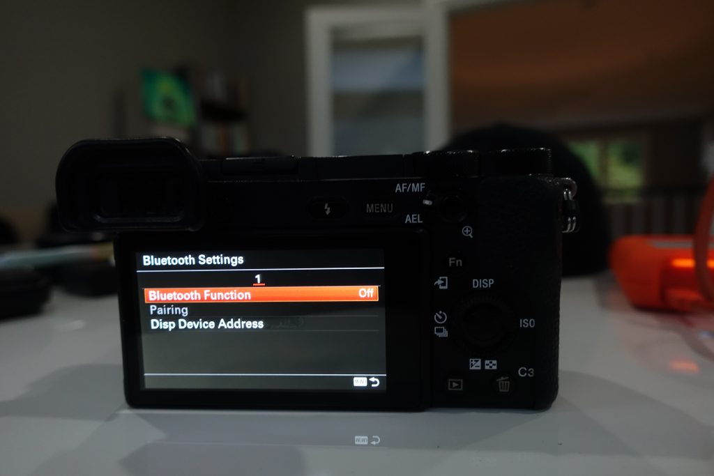 picture of sony a6500 bluetooth settings menu
