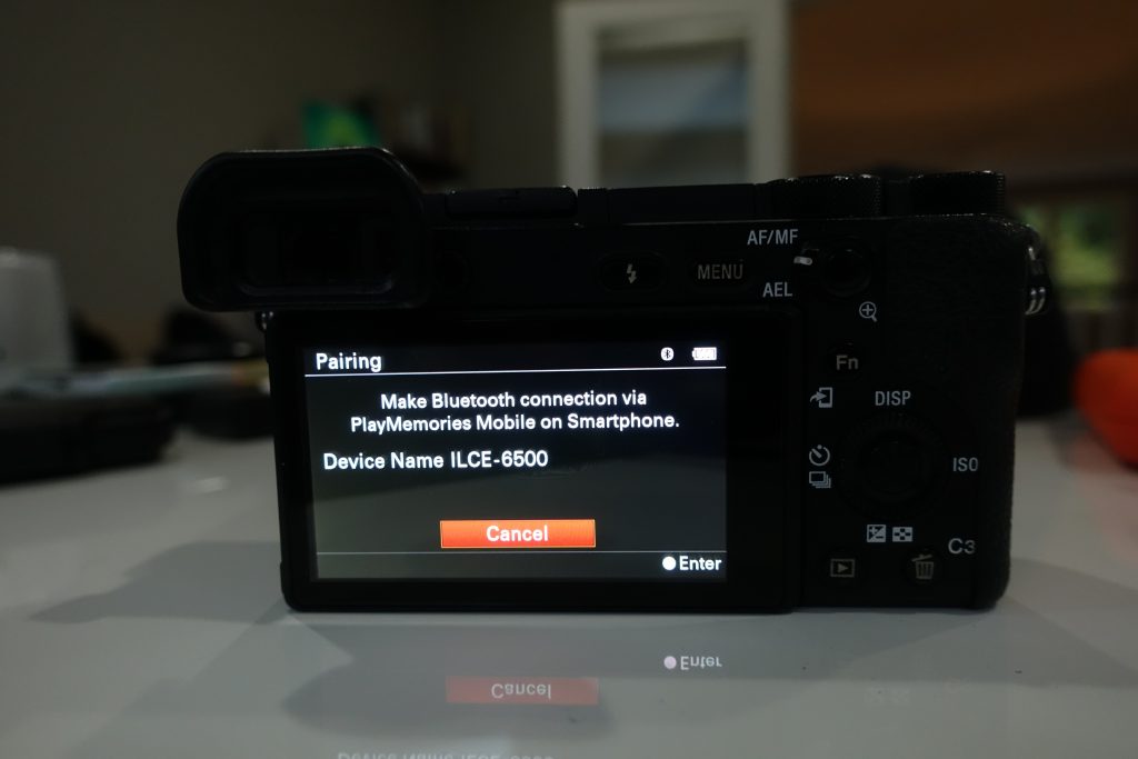 picture of pairing menu in sony a6500