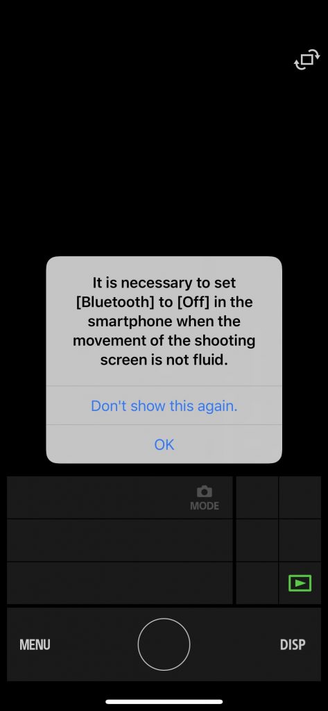 message box in the imaging edge mobile app