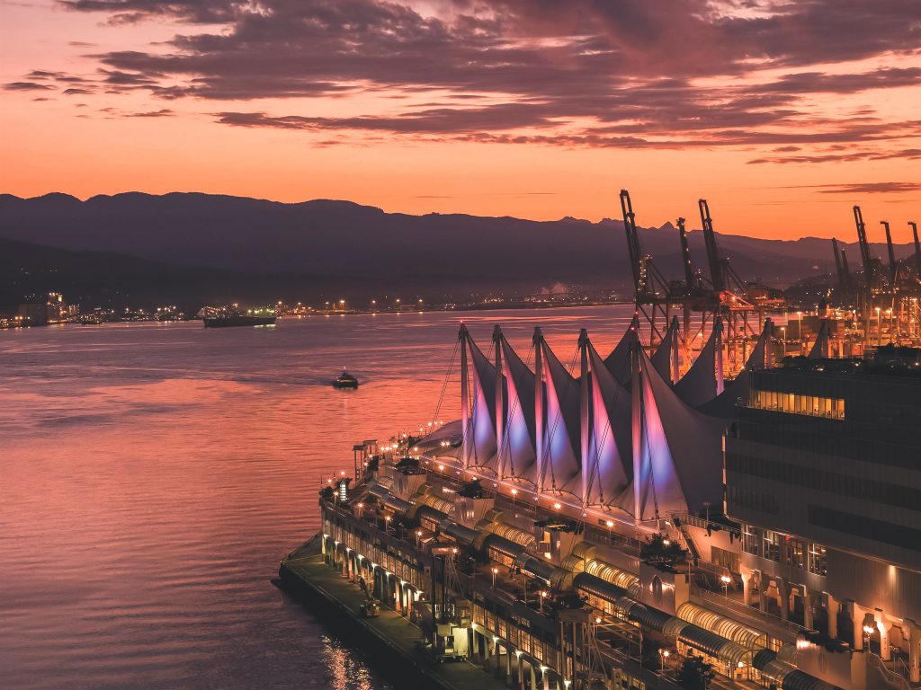 Sunset view of Canada Place