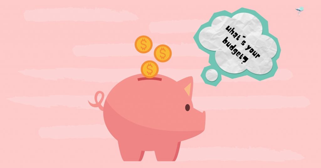 illustration of piggy bank asking what your budget is