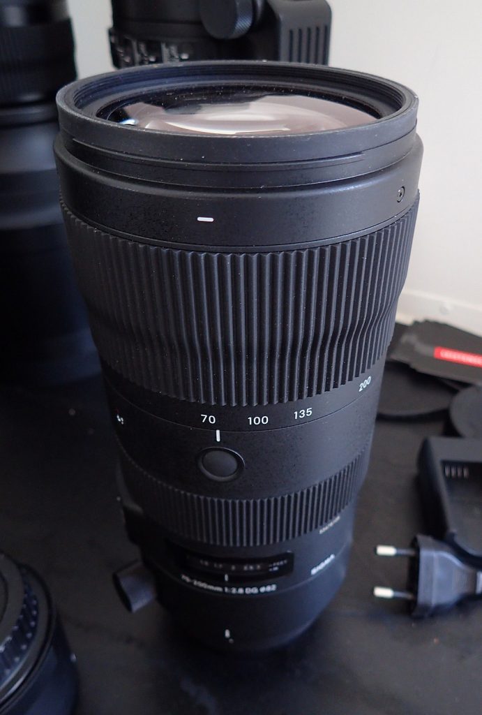 image of sigma 70-200mm f2.8 on a desk