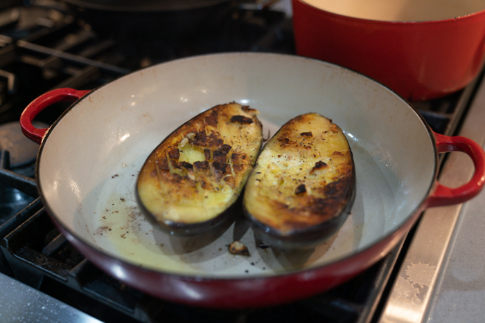 image of eggplant in a pan