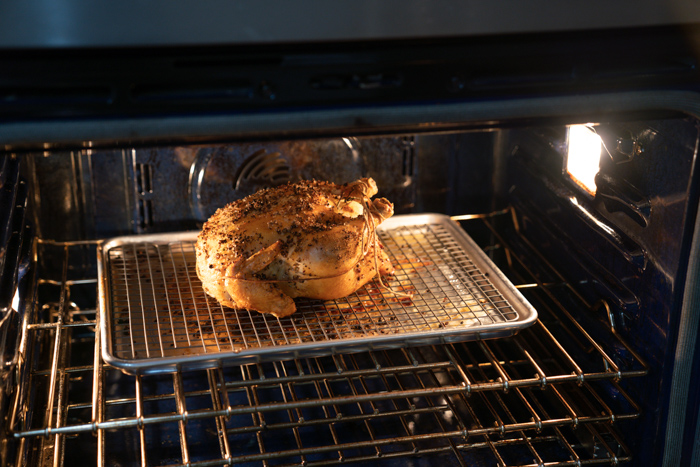 image of chicken roasting in the oven