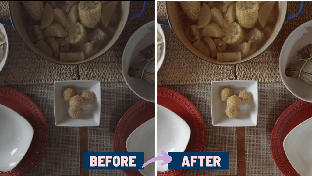 image comparing before and after color grading