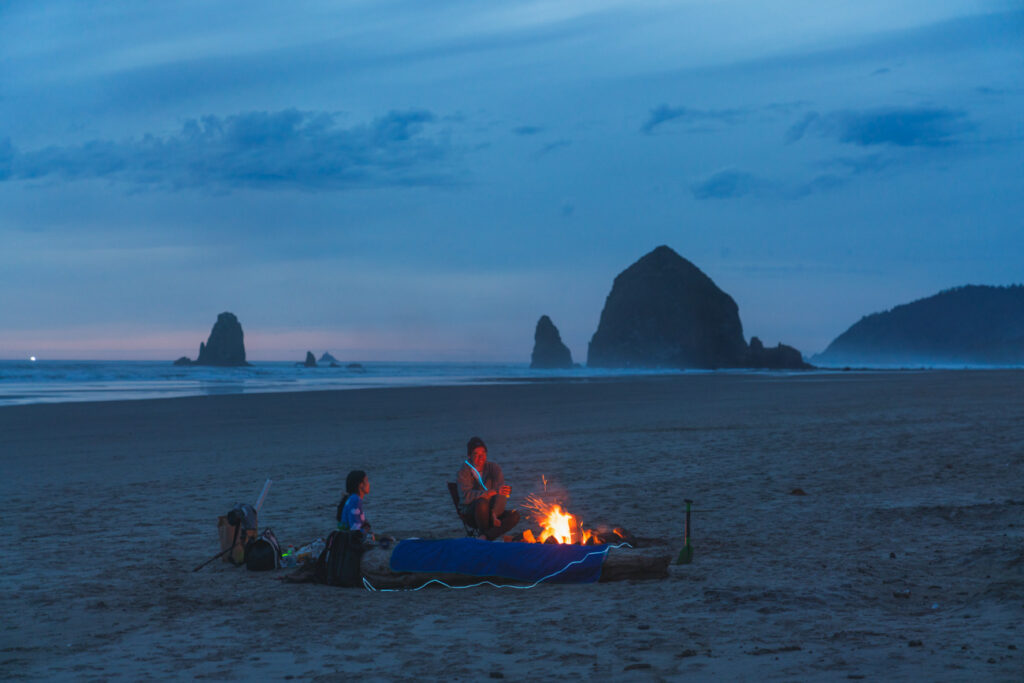 image of bonfire on cannon beach