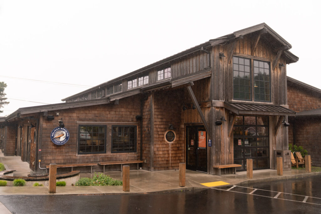 image of the front of pelican brewery cannon beach