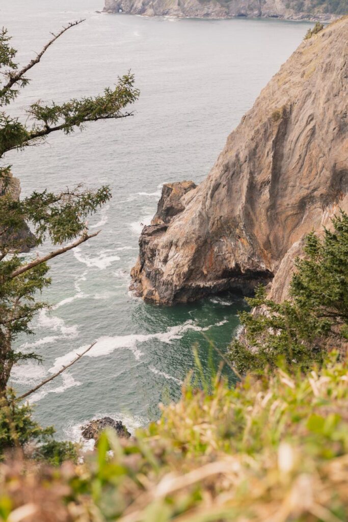 view from devils cauldron overlook trail in oswald west state park