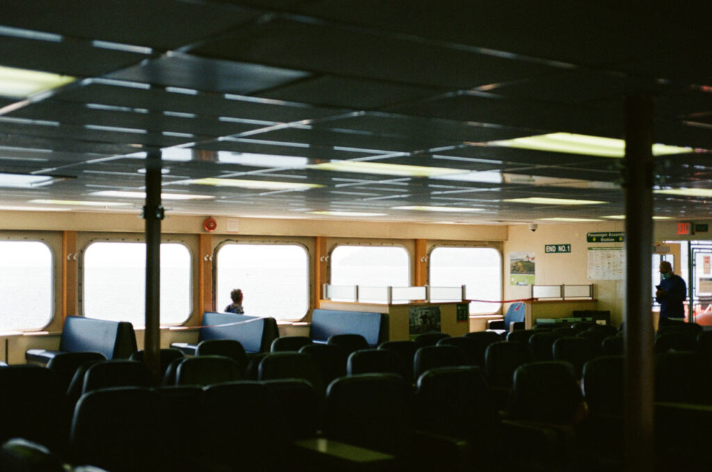 photo from the inside of a ferry