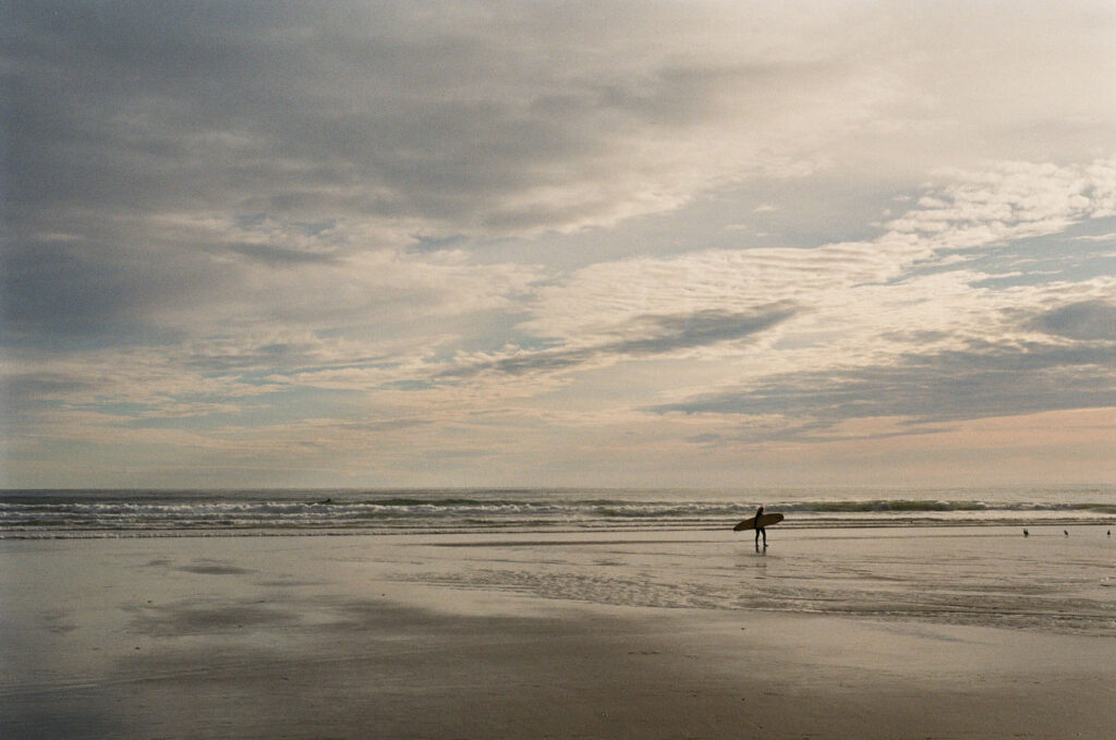 image of surfer on beach